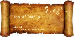 Tiba Ádám névjegykártya